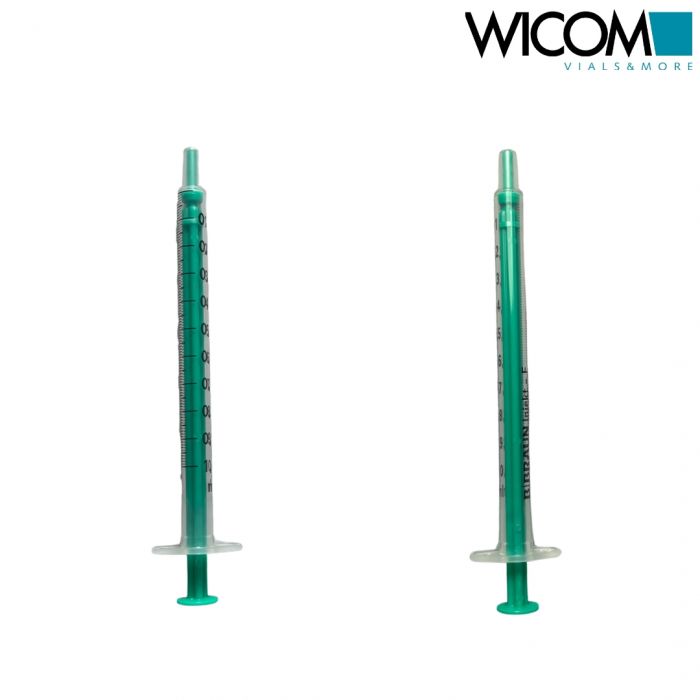 WICOM disposable syringes, 1ml, unsteril, loose in a case