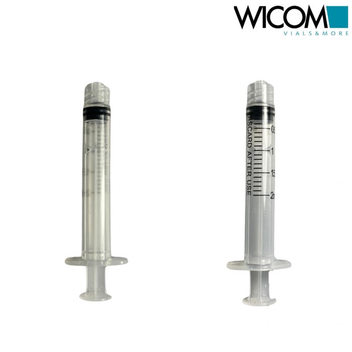 WICOM disposable syringes, 2ml, Luer-Lock, non-sterile Pack of 500 pcs