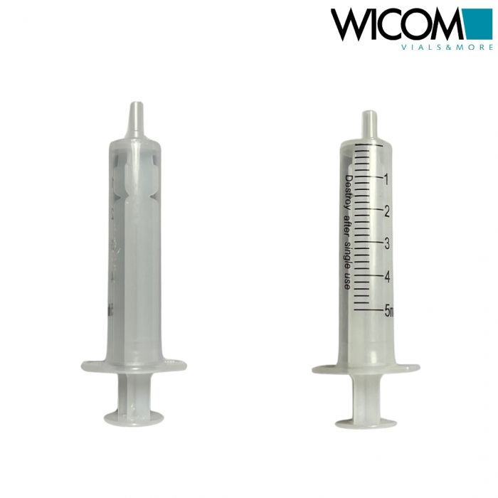 WICOM disposable syringes, 5ml, unsterile, loose in a bag