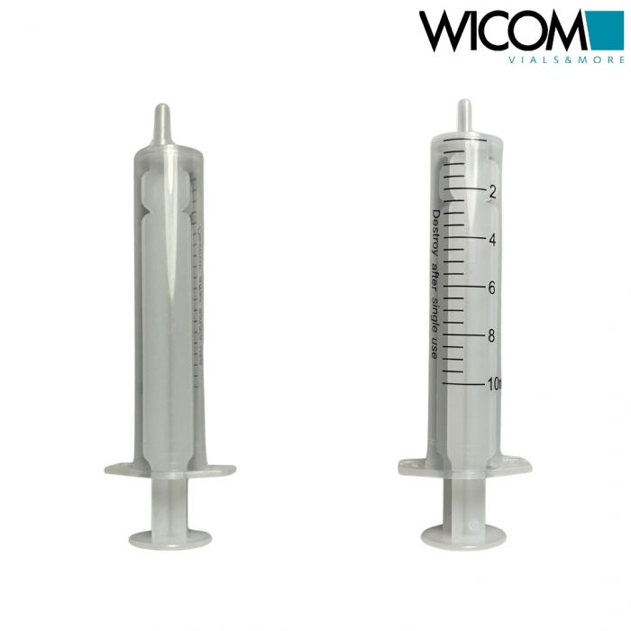 WICOM disposable syringes, 10ml, unsterile, loose in a bag