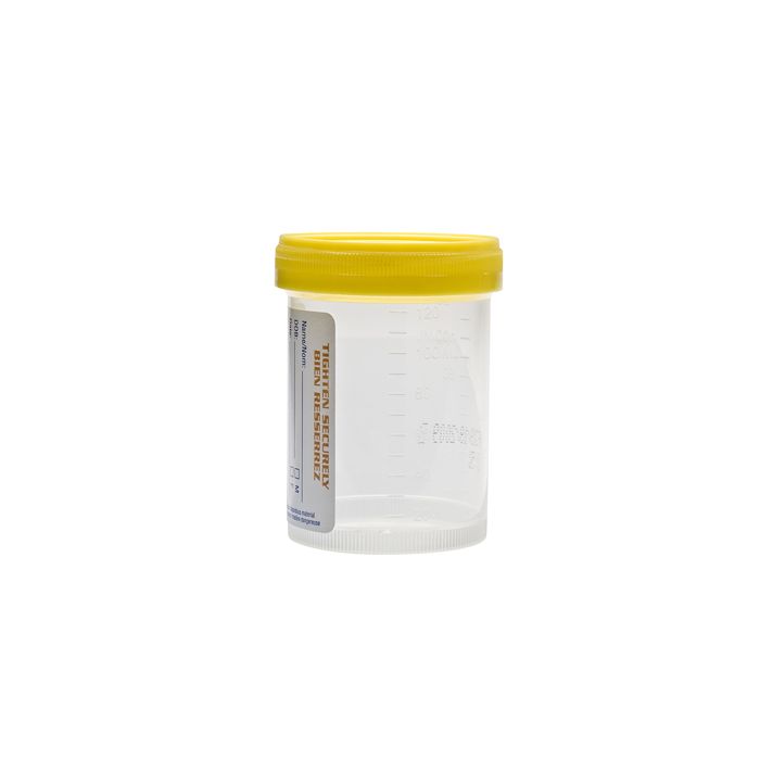 WICOM 120ml container with lid, PP, very solid, with graduation and write-on pat...