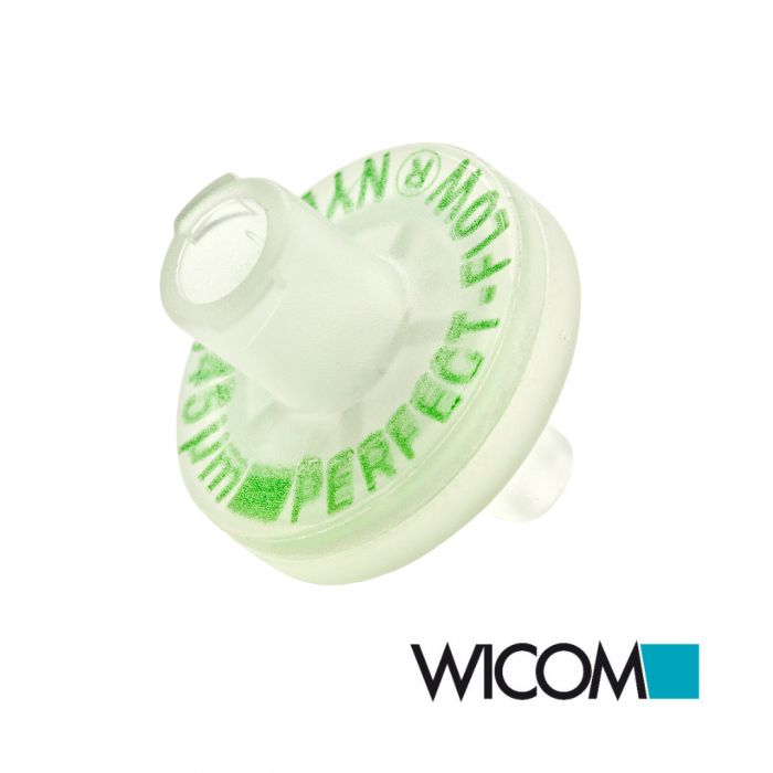 WICOM PERFECT-FLOW(r) syringe filter, Nylon membrane, 0,45um, 13mm, with Mini-Ti...
