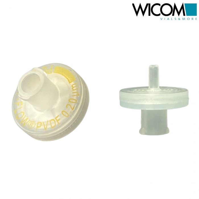 WICOM PERFECT-FLOW(r) syringe filter, PVDF 13mm 0,20 µm, with minitip outlet, au...