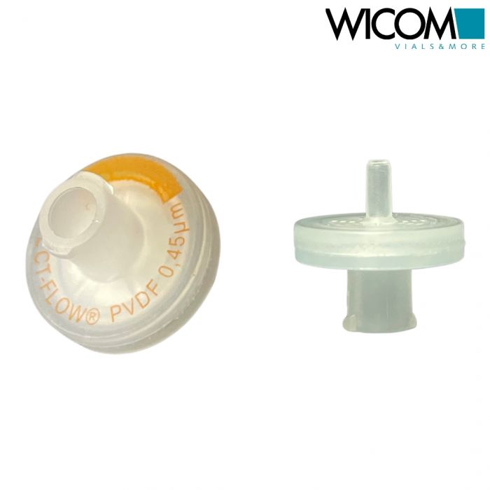 WICOM PERFECT-FLOW(r) Spritzenvorsatzfilter, PVDF 13mm 0,45µm, mit Minitip-Ausga...