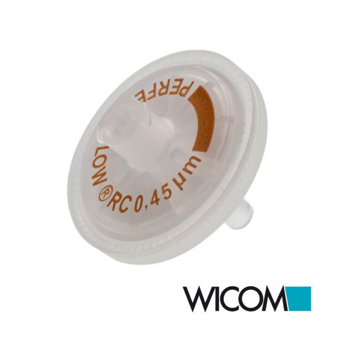 WICOM PERFECT-FLOW(r) syringe filter, regenerated Cellulose membrane, 0,45um, 25...