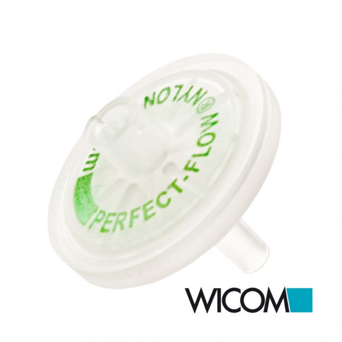 WICOM PERFECT-FLOW(r) syringe filter, Nylon membrane, 25mm 0,2µm, autoclavable