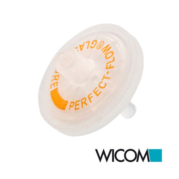 WICOM PERFECT-FLOW(r) syringe filter, glass fiber membrane, 25mm, 200 each per c...