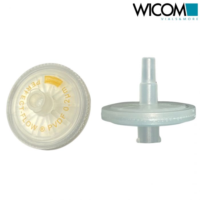 WICOM PERFECT-FLOW(r) syringe filter, PVDF membrane, 25mm 0,20 µm, autoclavable...