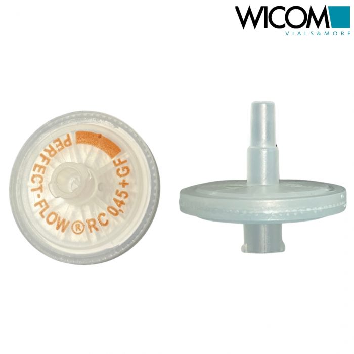 WICOM syringe filter 25mm, 0.45µm RC (regenerated Cellul with GF (glass fiber) p...