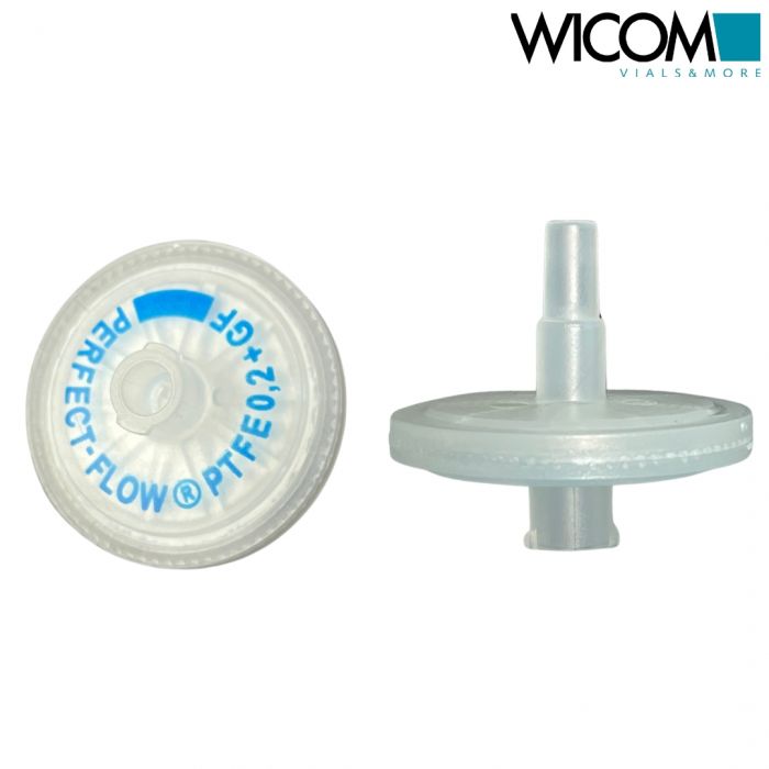 WICOM Spritzenvorsatzfilter 25mm 0.2µm PTFE mit GF  Vorfilter Farbcode: Blau, Pe...