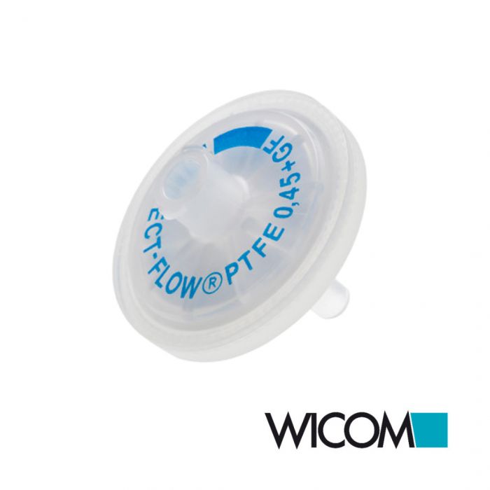 WICOM Spritzenvorsatzfilter 25mm 0.45µm PTFE mit GF Glasfaser Vorfilter, Perfect...