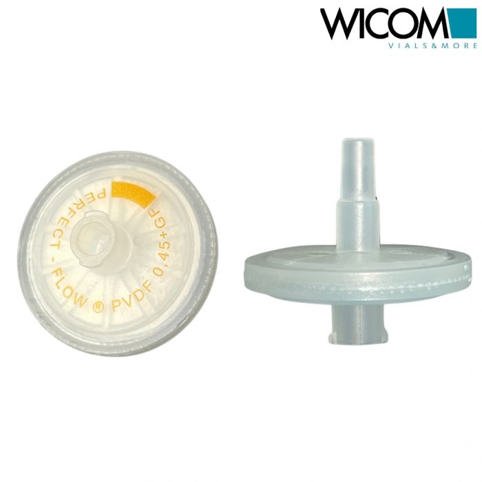 WICOM Spritzenvorsatzfilter 25mm 0.45µm PVDF mit Glasfaser Vorfilter, Perfectflo...