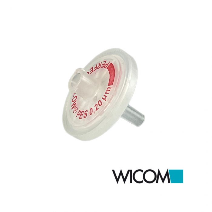 WICOM syringe filter 25mm 0.45µm PVDF with glass fiber pre filter, autoclavable...