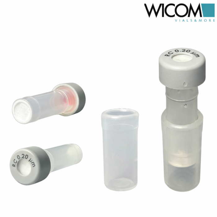 WICOM RC Filter Vials 0,2µm Grau Snap cap Silikon/PTFE mit Kreuzschlitz