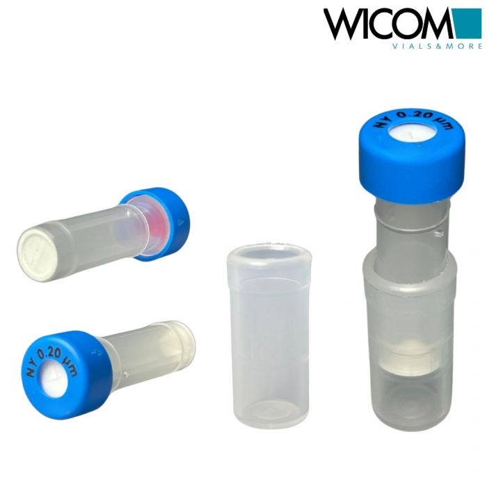 WICOM Nylon Filter Vials 0,2µm Light Blue Snap cap Silikon/PTFE mit Kreuzschlitz...