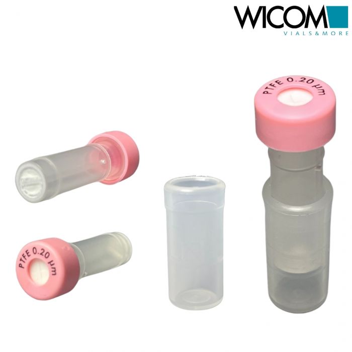 WICOM PTFE Filter Vials 0,2µm Pink Snap cap Silikon/PTFE mit Kreuzschlitz