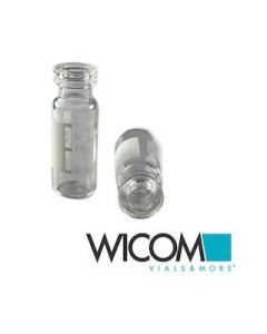 WICOM 11mm CRIMPSNAP Vials, Klarglas, 2ml, mit Beschriftungsfeld, Probenflasche ...