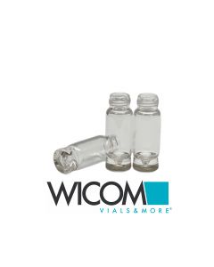 WICOM 9mm Schraubvial (Kurzgewindeflasche), Klarglas, 0.9ml, Restvolumen <1µl, P...