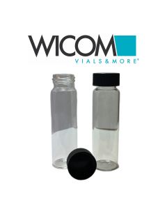 WICOM Kombipack aus 24mm Schraubvial (EPA Gewindeflaschen), Klarglas, 40ml, mit ...
