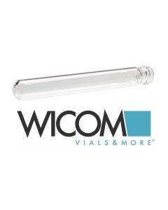 WICOM 8ml screw vial with 13mm thread, clear glass, 100mm height, round bottom G...