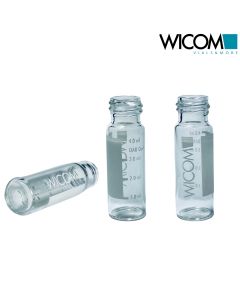 WICOM 13mm Schraubvial (Gewindeflasche), Klarglas, 4ml, Beschriftungsfeld und Sk...