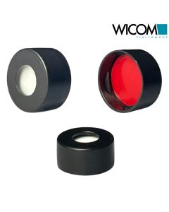 WICOM 11mm Schnappkappe, Polypropylen, schwarz, mit PTFE/Silikon Septum, rot/wei...