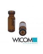 WICOM 11mm crimp vial brown, with pre inserted micro insert. 0.2ml, with write-o...