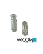 WICOM 11mm crimpsnap vials, clear, with fused micro insert, 300 ul, 6mm opening,...