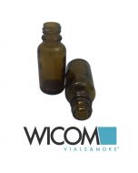 WICOM 21 ml screw vial brown glass, 18mm thread 72,5mm (H) x 29,5mm (D)
