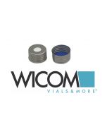 WICOM Screw cap 18mm magnetic with 1.5mm Silicone/PTFE septum, blue/white, 60 sh...