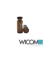 WICOM 11mm Crimp Vial, Braunglas, 2ml, mit Beschriftungsfeld und Skala, silanisi...