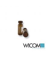 WICOM 11mm CRIMPSNAP vials 2ml, brown, 6mm opening, with write-on patch, 12x32mm...