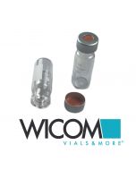 WICOM Combination pack 11mm crimp vials, 2ml, clear glass with write-on patch an...