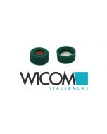 WICOM 9mm Schraubkappen für Kurzgewindeflaschen, grün mit Butylgummi/PTFE Septum...