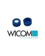 WICOM 9mm Screw cap, blue with Silicone/PTFE septum, cross slitted blue/white
