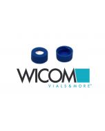 WICOM 9mmm Screw cap, blue with Silicone/PTFE septum,  pre-slitted, blue/white