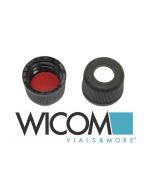 WICOM Screw cap 8mm with Silicone/PTFE septum (Red/White), 1000/pk
