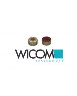 WICOM 11mm Aluminium crimp Caps (gelb) with septum of buthyl/PTFE (orange).