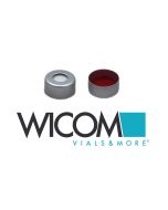 WICOM Crimp cap 11mm Aluminium with Silicone/PTFE septum, (1.0mm), red/white, 10...