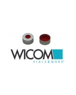 WICOM 11mm Alu crimp cap with PTFE/Silicone/PTFE septum (Red/White/Red)