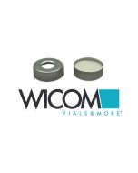WICOM 20mm Crimp Kappe (Bördelkappe), Aluminium, 3.0mm weiss/beige, mit Silikon/...